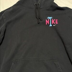 Nike Black Hoodie with Vibrant Accents Vintage Colorful Fun Cozy